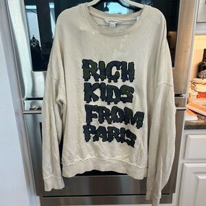 Eleven Paris Beige sweatshirt, size XL (some stains/loose thread but GUC)